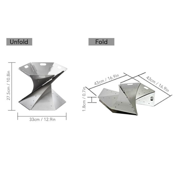 Stainless Steel Folding Fire-Pit - Image 3