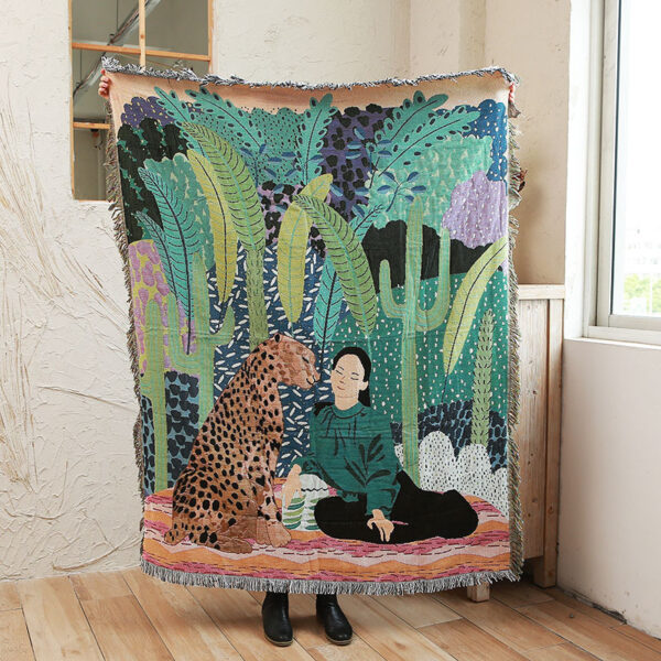 Jungle Sofa Blanket Decorative Blanket Outdoor Tent Camping