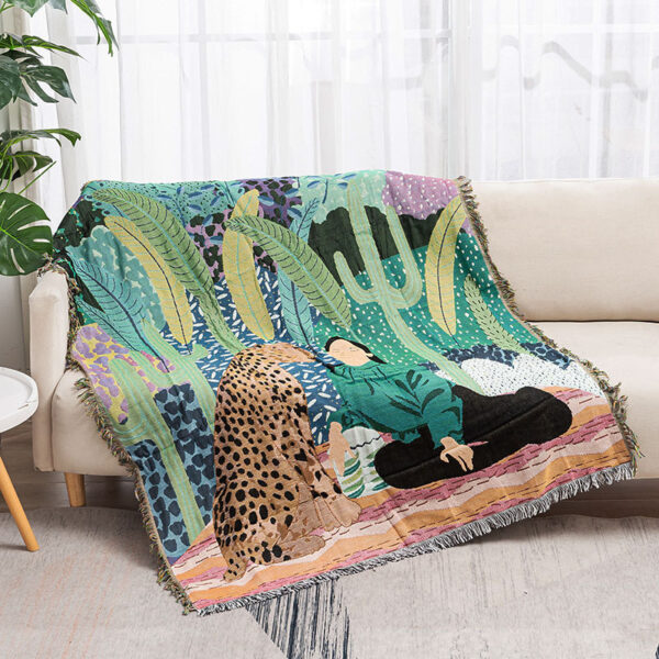 Jungle Sofa Blanket Decorative Blanket Outdoor Tent Camping - Image 2